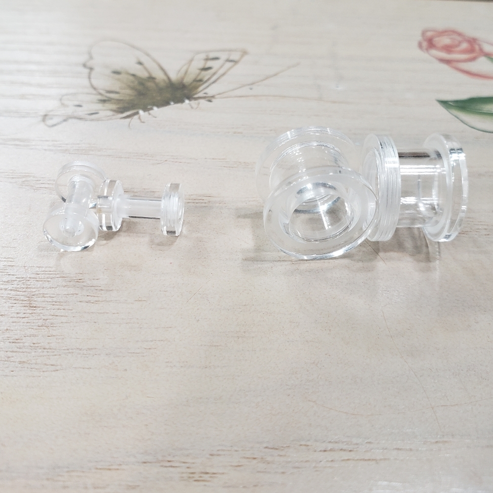 Clear Hollow Ear Guage Expansion Earrings